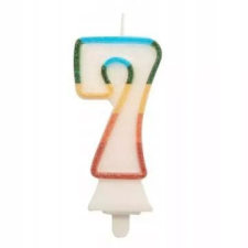 Godan Színes számgyertya csillámmal, 8,5 cm - 7 party kellék