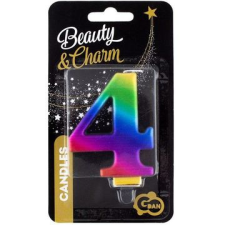 Godan Szivárvány színű születésnapi gyertya, 8 cm - 4 gyertya