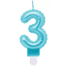 Godan Világoskék tortagyertya, számgyertya 3-as party kellék