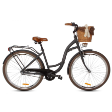 GOETZE ® Style Alumínium Női kerékpár 3 fokozat 160-185 cm magassag, Fekete/Barna city kerékpár