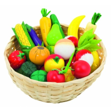 Goki Fa játék zöldségek és gyümölcsök kosárban konyhakészlet