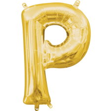 Gold, Arany mini P betű fólia lufi 33 cm party kellék