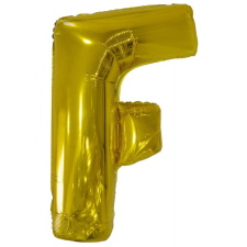 Gold, Arany óriás F betű fólia lufi 110 cm party kellék