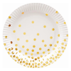  Gold Dots, Arany pöttyös papírtányér 6 db-os 18 cm