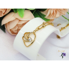  Gold filled szives medálos nyaklánc fehér kővel-18K nyaklánc