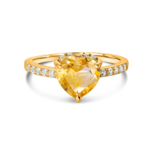  Golden Citrine Heart ezüst gyűrű 9 gyűrű
