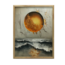 GOLDEN HORIZON FALI PLAKÁT ALUMÍNIUM KERETBEN 40x50 CM grafika, keretezett kép