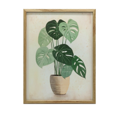 GOLDEN MONSTERA ALUMÍNIUM KERETES FALI PLAKÁT 50x70 CM grafika, keretezett kép