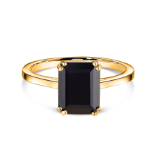  Golden Rectangle Black Tourmaline Elegance ezüst gyűrű 6 gyűrű