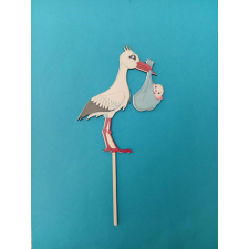  Gólya fiú babával fa tortabeszúró.tortadísz sütés és főzés