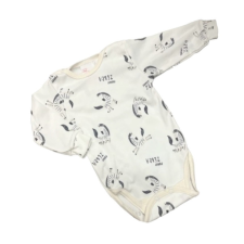 Gólyahír 2 Méretes Hosszú Ujjú Body - Fehér/Kék Zebrás - 86 kombidressz, body