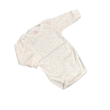 Gólyahír 2 Méretes Hosszú Ujjú Body - Fehér/Rózsaszín Szíves - 56 kombidressz, body