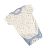 Gólyahír Rövid Ujjú Pamut Body - Fehér/Kék/Bézs Apró Mintás - 68