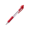  Golyóstoll 0,7mm, nyomógombos, gumírozott fogórész, piros átlátszó test, Bluering® R2, írásszín piros