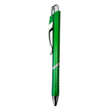  Golyóstoll HZ9611 nyomógombos fém klipszes zöld test kék írásszín toll