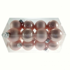 Gömb üveg 3,5cm rózsaszín fényes-matt S/16 karácsonyfadísz