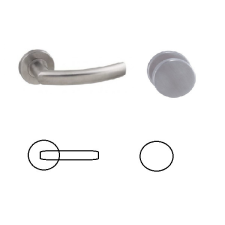 Gomboss/Perfekto Gina Din Fix Csapos Négyzetrozettás Rozsdamentes Inox BB Asszimetrikus Gomb/Kilincs zár és alkatrészei