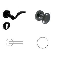 Gomboss/Perfekto Martin Körrozettás Fekete Szín PZ Gomb/Kilincs zár és alkatrészei