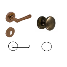 Gomboss/Perfekto Nosztalgia Antik Súrolt Felület PZ Gomb/Kilincs zár és alkatrészei