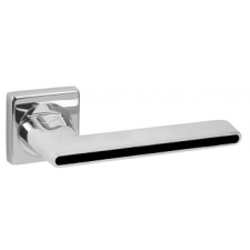 Gomboss/Perfekto Ontario Négyzetrozettás Fényes Króm Fényes Fekete betéttel WC zár és alkatrészei