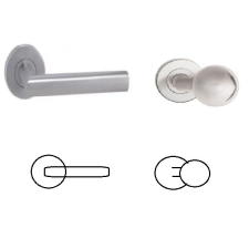 Gomboss/Perfekto Tímea Körrozetás Rozsdamentes Inox PZ (Fém Alaplap) Asszimetrikus Gomb/Kilincs zár és alkatrészei