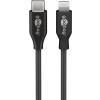 Goobay 39428 Lightning apa - USB-C apa 2.0 Adat és töltő kábel - Fekete