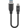 Goobay 45247 USB-A apa - USB-C apa 3.0 Adat és töltőkábel - Fekete (0.15m)