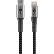 Goobay 49270 USB-C apa - Lightning apa 2.0 Adat és töltőkábel - Fekete/Szürke (0.5m) kábel és adapter