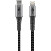 Goobay 49272 USB-C apa - Lightning apa 2.0 Adat és töltőkábel - Fekete/Szürke (2m)