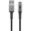 Goobay 49296 USB kábel 1 M USB 2.0 USB C USB A Fekete, Szürke (49296)