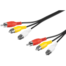 Goobay 50383 3x RCA apa - 3x RCA apa Kábel (5m) (50383) kábel és adapter