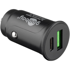 Goobay 59521 Autós USB-A / USB-C töltő - Fekete (27W) (59521) mobiltelefon kellék