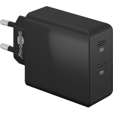 Goobay 61757 2x USB-C Hálózati töltő - Fekete (36W) mobiltelefon kellék