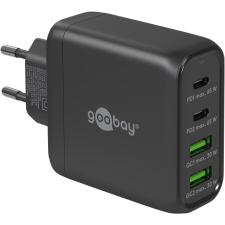 Goobay 64817 2x USB-A / 2x USB-C Hálózati töltő - Fekete (65W) mobiltelefon kellék