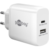 Goobay 65410 1x USB Type-C / 1x USB Type-A Hálózati töltő - Fehér (65W)