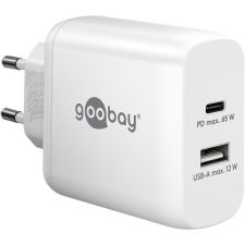 Goobay 65410 1x USB Type-C / 1x USB Type-A Hálózati töltő - Fehér (65W) mobiltelefon kellék