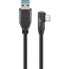 Goobay 66501 USB-A apa - USB-C 90° apa 3.0 Adat és töltő kábel - Fekete (1m) (66501)