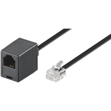 Goobay 68259 UTP Hosszabító kábel 3m - Fekete kábel és adapter
