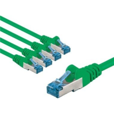 Goobay 69363 S/FTP Cat6a RJ45 Patch kábel 1m - Zöld (5db/csomag) ( ) kábel és adapter