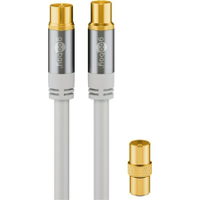 Goobay 70325 Koax antenna kábel 10m - Fehér kábel és adapter