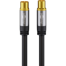 Goobay 70367 Premium Koax antenna kábel 4x árnyékolással 2m - Fekete (70367) kábel és adapter