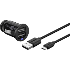 Goobay 71692 2x USB-A Autós töltő - Fekete (5V / 2.4A) mobiltelefon kellék