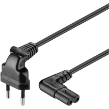 Goobay 97354 220V Euro Hálózati tápkábel 90° 3m - Fekete (97354) kábel és adapter