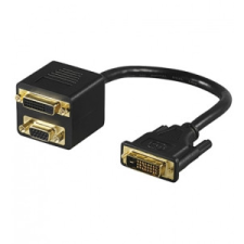 Goobay DVI plug - DVI jack + SVGA jack (68735) (68735) kábel és adapter