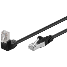 Goobay F/UTP CAT5e Derékszögű Patch kábel 2m - Fekete (94188) kábel és adapter