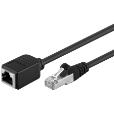 Goobay F/UTP CAT 5e hosszabbító kábel 10m - Fekete (91885) kábel és adapter