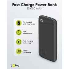 Goobay fast charge power bank 10 000 mah (usb-c pd, qc 3.0) 53936 power bank