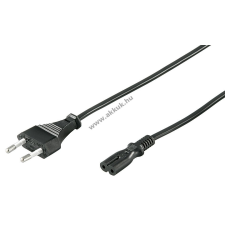 Goobay Hálózati (euro) kábel / tápkábel -kéteres - 1,5m fekete kábel és adapter