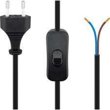Goobay hálózati tápkábel kapcsolóval 1.5m - Fekete kábel és adapter