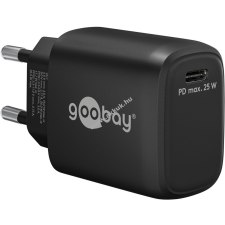 Goobay Hálózati USB-C gyorstöltő, 25W, fekete, Power Delivery, PD mobiltelefon kellék